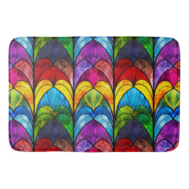Elegant regenboog gebrandschilderd glas patroon badmat