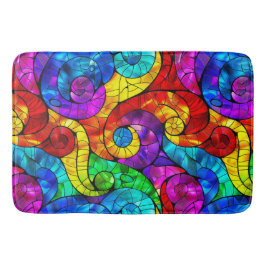 Elegant regenboog gebrandschilderd glas patroon badmat