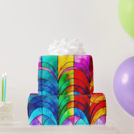 Elegant regenboog gebrandschilderd glas patroon cadeaupapier