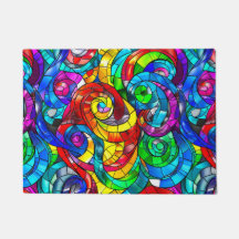 Elegant regenboog gebrandschilderd glas patroon