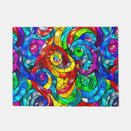 Elegant regenboog gebrandschilderd glas patroon deurmat