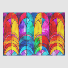 Elegant regenboog gebrandschilderd glas patroon tissuepapier