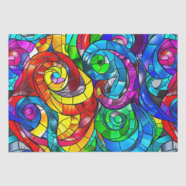 Elegant regenboog gebrandschilderd glas patroon tissuepapier