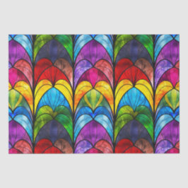 Elegant regenboog gebrandschilderd glas patroon tissuepapier