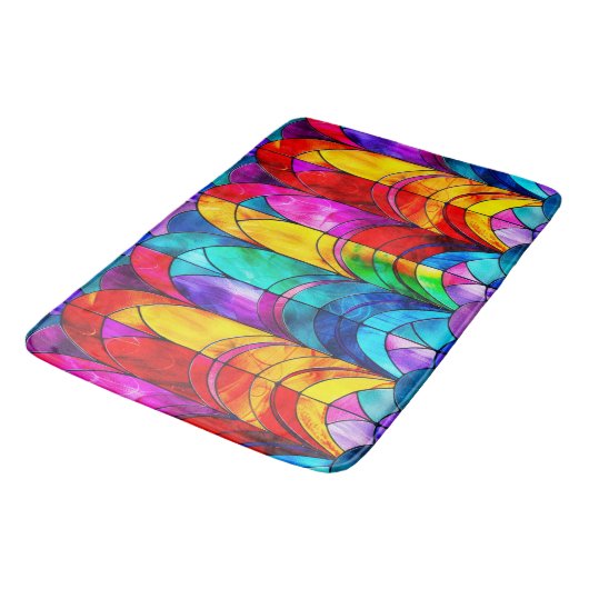 Elegant regenboog gekleurd glaspatroon badmat (Gekanteld)
