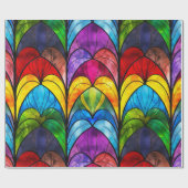 Elegant regenboog gekleurd glaspatroon cadeaupapier (Vlak)
