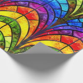 Elegant regenboog gekleurd glaspatroon cadeaupapier (Hoek)