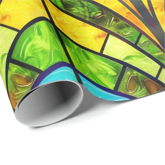 Elegant regenboog gekleurd glaspatroon cadeaupapier (Rol Hoek)