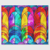 Elegant regenboog gekleurd glaspatroon cadeaupapier (Vlak)