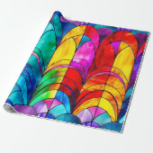 Elegant regenboog gekleurd glaspatroon cadeaupapier (Uitgerold)