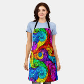 Elegant regenboog gekleurd glaspatroon schort (Gedragen)