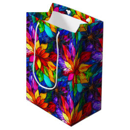 Elegant Regenboog Glas-in-Lood Patroon Medium Cadeauzakje