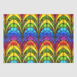 Elegant regenboog glas-in-lood patroon tissuepapier