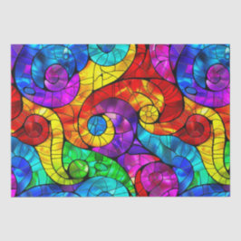Elegant Regenboog Glas-in-Lood Patroon Tissuepapier
