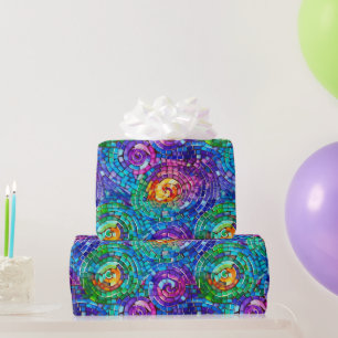 Elegant regenboog juweeltoon mozaïek glaspatroon cadeaupapier