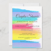 Elegant regenboog Moderne LGBT Wedding Couples Sho Kaart (Voorkant)