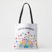 Elegant regenboog van harten ontwerp tote bag (Voorkant)