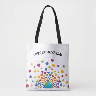 Elegant regenboog van harten ontwerp tote bag