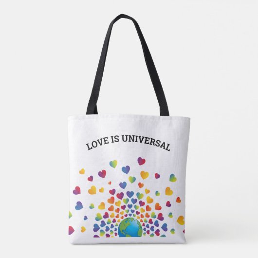 Elegant regenboog van harten ontwerp tote bag (Achterkant)