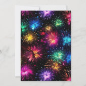 Elegant Regenboog Vuurwerk Goud Lijst Bruiloft Kaart (Achterkant)