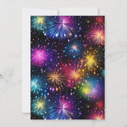 Elegant Regenboog Vuurwerk Lijst 60e Verjaardag Kaart (Achterkant)