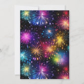 Elegant Regenboog Vuurwerk Lijst Quinceanera Kaart (Achterkant)