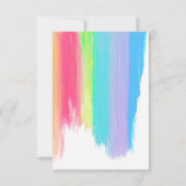 Elegant regenboog Waterverf LGBT Weddenschap Verti RSVP Kaartje (Achterkant)