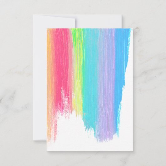 Elegant regenboog Waterverf LGBT Weddenschap Verti RSVP Kaartje (Achterkant)