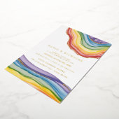 Elegant regenbooggeode | Echte bruiloft Folie Uitnodiging (Gedraaid)