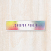 Elegant regenboogkleuren kleurige Trendy Custom Deurbordje (Voorkant)