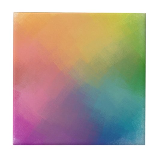 Elegant regenboogkleuren Moderne Abstracte Sjabloo Tegeltje (Voorkant)
