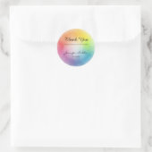 Elegant regenboogkleuren Sjabloon Dank u tekst Ronde Sticker (Tas)