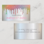 Elegant regenbooglitter drijft professioneel moder visitekaartje (Voorkant / Achterkant)