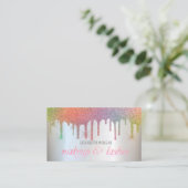 Elegant regenbooglitter drijft professioneel moder visitekaartje (Staand voorkant)