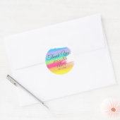 Elegant regenboogmonogram kleurig LGBTQ-huwelijk Ronde Sticker (Envelop)