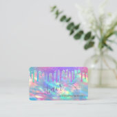 Elegant regenboogschaar Holographic Opal Visitekaartje (Staand voorkant)