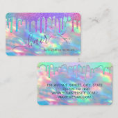 Elegant regenboogschaar Holographic Opal Visitekaartje (Voorkant / Achterkant)