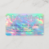 Elegant regenboogschaar Holographic Opal Visitekaartje (Achterkant)