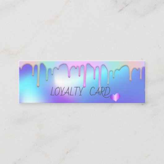 Elegant regenboogschijven Harten,holografisch Klantenkaartje (Voorkant)