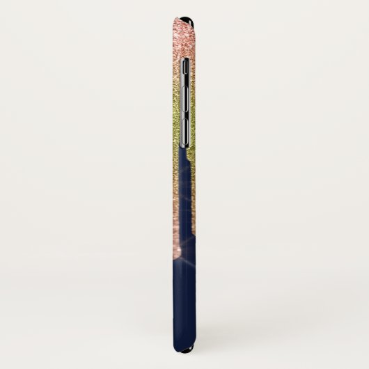 Elegant regenboogstaartrommels, marineblauw Case-Mate iPhone case (Achterkant/links)