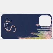 Elegant regenboogstaartrommels, marineblauw Case-Mate iPhone case (Achterkant / Rechts)