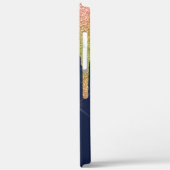 Elegant regenboogstaartrommels, marineblauw Case-Mate iPhone case (Achterkant / Links)