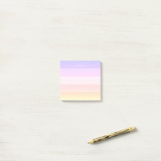 Elegant regenboogstrips script name notes (Op bureau)