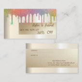 Elegant regenboogstrooiselschijven aanbevelingskaartje (Voorkant / Achterkant)