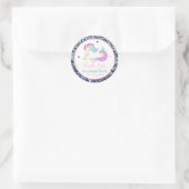 Elegant regenboogvegelaar, sterren, glitter ronde sticker (Tas)