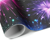 Elegant regenboogvuurwerk op zwarte achtergrond cadeaupapier (Rol Hoek)