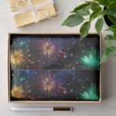 Elegant regenboogvuurwerk op zwarte achtergrond tissuepapier (Geschenk)