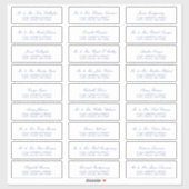 Elegant Regency Blue Script Guest Adresetiketten Sticker (Vel)