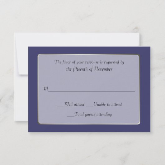 Elegant Regency Custom Wedding Response Card RSVP Kaartje (Voorkant)