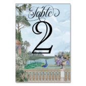 Elegant Regency Era Peacock  Tuin Bruiloft Kaart (Achterkant)